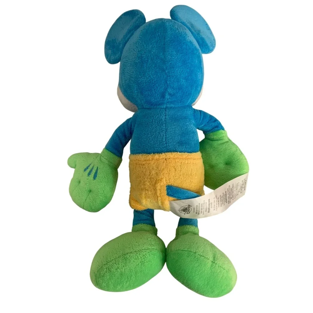 Disney Store Neon Color Pop Mickey Mouse Plush Blue‎ Green Yellow 14" 2020 - Picture 5 of 7